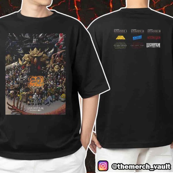 20th Anniversary Poster For Lucasfilm Animation 2025 All Star Wars Series Unisex T-Shirt Merchandise