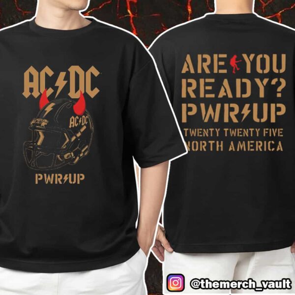 AC/DC PWR UP North America Tour 2025 Are You Ready Football Helmet Logo Unisex T-Shirt Merchandise