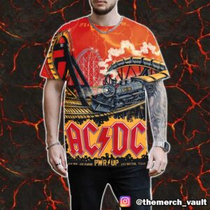 AC/DC Texas PWR UP Tour Poster April 14 2025 AT&T Stadium All Over Print Graphic Tee