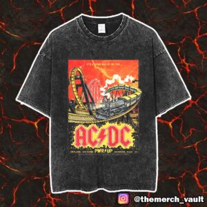 ACDC Texas PWR UP Tour Poster April 14 2025 AT&T Stadium Unisex Vintage Washed T Shirt