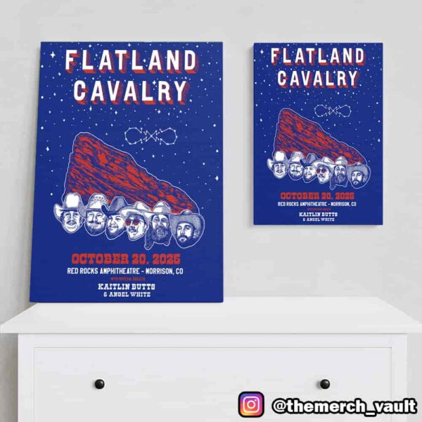 Flatland Cavalry October 20 2025 At Red Rocks Amphitheatre Morrison CO With Kaitlin Butts And Angel White Artwork Poster Canvas