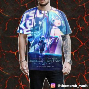 Hatsune Miku In The Big Screen Colorful Stage The Movie A Miku Who Can’t Sing April 11 2025 Poster Movie All Over Print Graphic Tee
