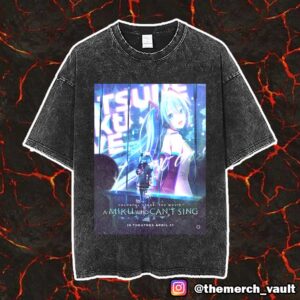 Hatsune Miku In The Big Screen Colorful Stage The Movie A Miku Who Can’t Sing April 11 2025 Poster Movie Unisex Vintage Washed T-Shirt