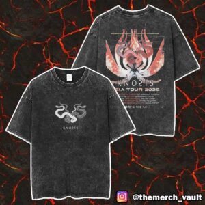 Knosis Asia Tour 2025 Poster Tour Dates Print On Back Unisex Washed T-Shirt