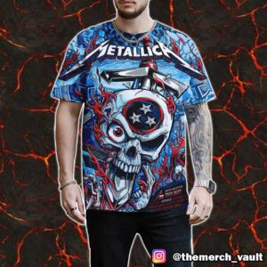 Metallica M72 Nashville Pop-Up Shop Poster By Landon Armstrong North American Tour 2025 Limited Edition All Over Print Graphic Tee