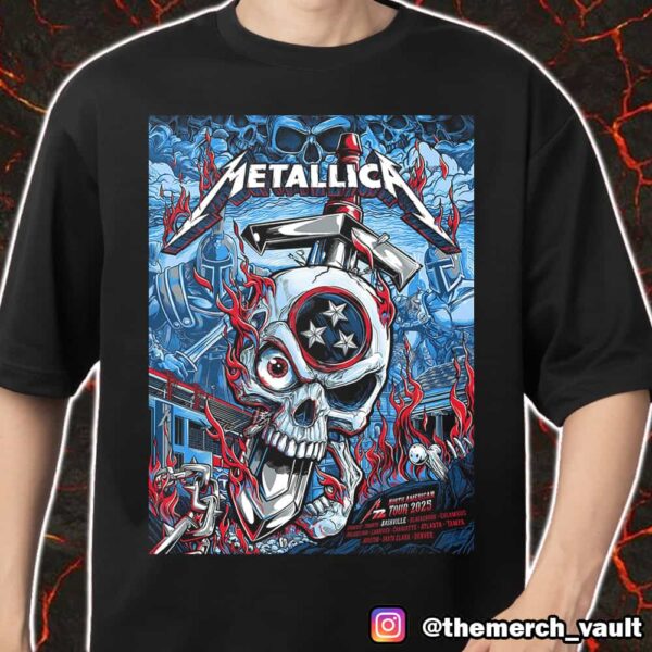 Metallica M72 Nashville Pop-Up Shop Poster By Landon Armstrong North American Tour 2025 Limited Edition Merch Unisex T-Shirt