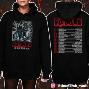 Official Band Mastodon EU UK Tour 2025 Festival Dates This Summer With Tour Dates Print On Back Unisex Hoodie
