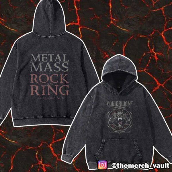 Official Powerwolf Holy Metal Mass At Rock Am Ring 8 June 2025 Unisex Washed T-Shirt