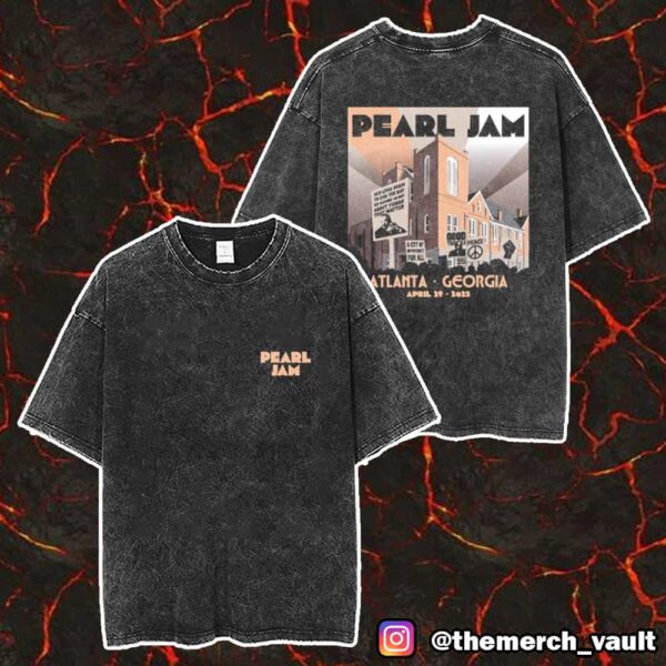 Pearl Jam Dark Matter US Tour With Dead Pioneers Event Tee April 29 2025 At State Farm Arena Atlanta Unisex Washed T-Shirt