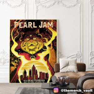 Pearl Jam With Dead Pioneers May 1st 2025 At Atlanta GA Event Poster Artwork By Francesco Francavilla Poster Canvas