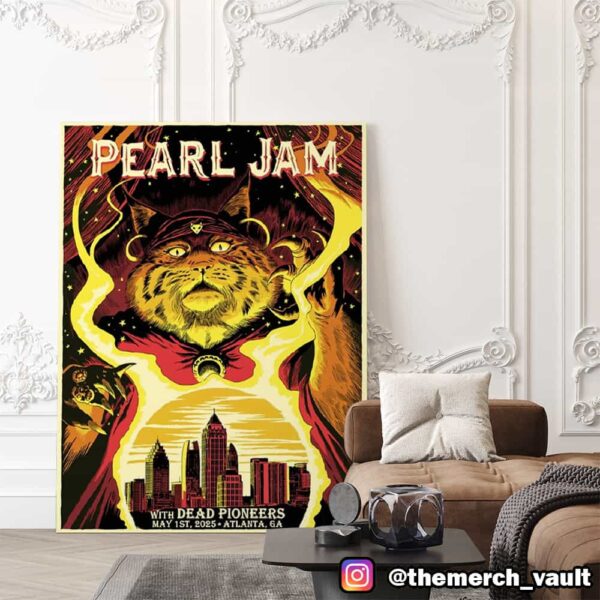 Pearl Jam With Dead Pioneers May 1st 2025 At Atlanta GA Event Poster Artwork By Francesco Francavilla Poster Canvas