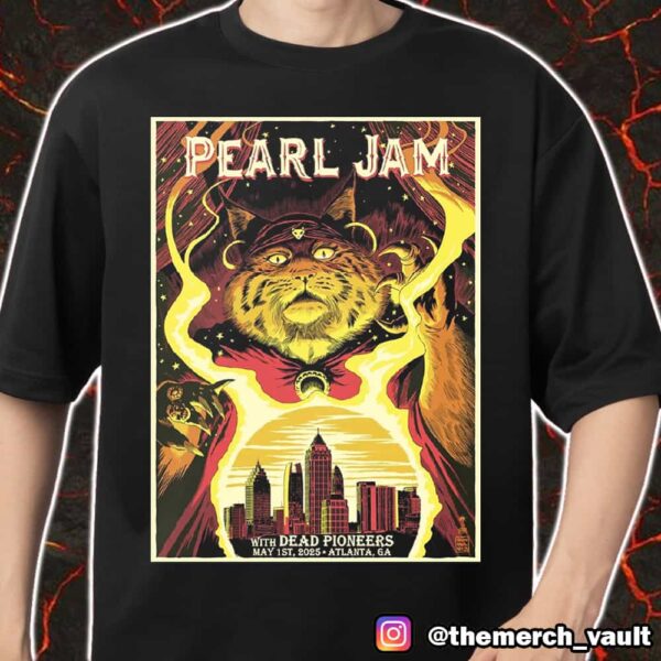 Pearl Jam With Dead Pioneers May 1st 2025 At Atlanta GA Event Poster Artwork By Francesco Francavilla Merch Unisex T-Shirt