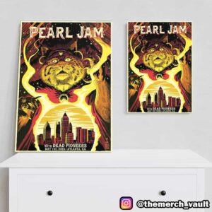 Pearl Jam With Dead Pioneers May 1st 2025 At Atlanta GA Event Poster Artwork By Francesco Francavilla Poster Canvas