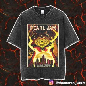 Pearl Jam With Dead Pioneers May 1st 2025 At Atlanta GA Event Poster Artwork By Francesco Francavilla Unisex Vintage Washed T-Shirt
