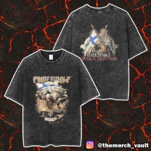 Powerwolf Summer Of The Wicked Tour 2025 28 June At Helsinki Tuska Festival Unisex Washed T Shirt