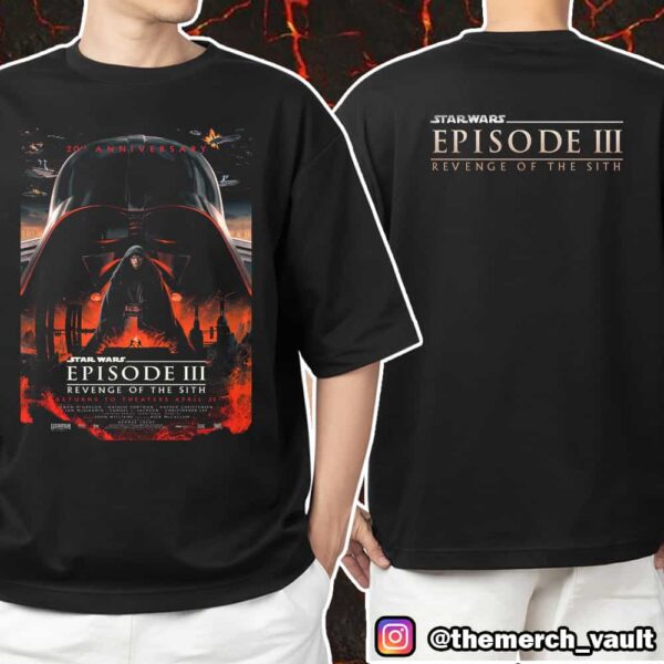 Star Wars Episode III Revenge Of The Sith 20th Anniversary Collector’s Movie Poster Limited Version April 25 2025 Unisex T-Shirt Merchandise