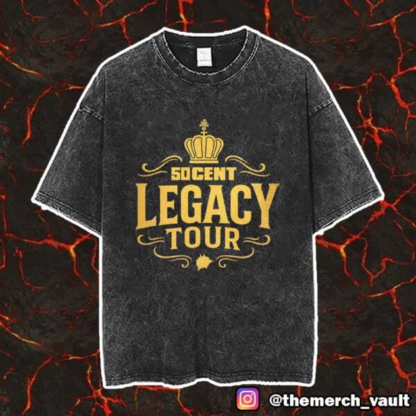 50 Cent New Legacy Tour 2025 Logo Artwork Vintage Washed Unisex T-Shirt