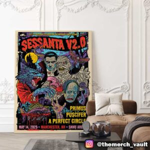 61st Birthday Celebration For Maynard James Keenan Sessanta V2.0 May 14 2025 Event Poster At Manchester NH SNHU Arena Poster Canvas Home Decor
