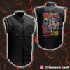 Metallica M72 Virginia Tech 2025 In Blacksburg VA Lane Stadium May 7 2025 Skeleton Mascot HokieBird Sleeveless Denim Jacket Shirt