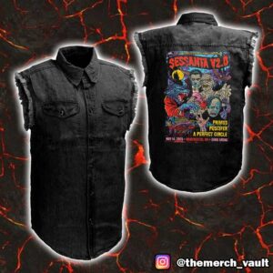 61st Birthday Celebration For Maynard James Keenan Sessanta V2.0 May 14 2025 Event Poster At Manchester NH SNHU Arena Sleeveless Denim Jacket Shirt