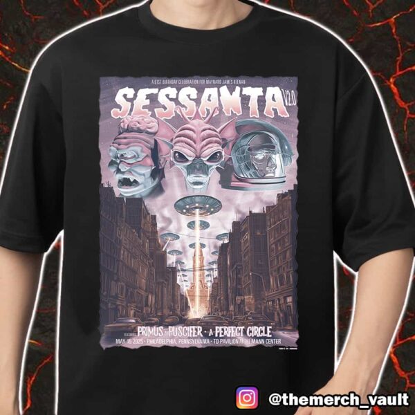 61st Birthday Celebration For Maynard James Keenan Sessanta V2.0 May 15 2025 At Philadelphia Pennsylvania TD Pavilion At The Mann Center Poster Event Merch Unisex T-Shirt