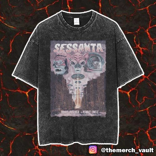 61st Birthday Celebration For Maynard James Keenan Sessanta V2.0 May 15 2025 At Philadelphia Pennsylvania TD Pavilion At The Mann Center Poster Event Vintage Washed Unisex T-Shirt