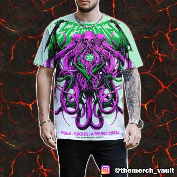 61st Birthday Celebration For Maynard James Keenan Sessanta V2.0 May 17 2025 At PNC Bank Arts Center Holmdel NJ Design Artwork By Ken Taylor All Over Print Graphic T-Shirt, Hoodie
