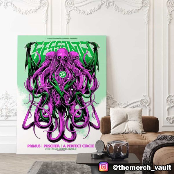 61st Birthday Celebration For Maynard James Keenan Sessanta V2.0 May 17 2025 At PNC Bank Arts Center Holmdel NJ Design Artwork By Ken Taylor Poster Canvas Home Decor
