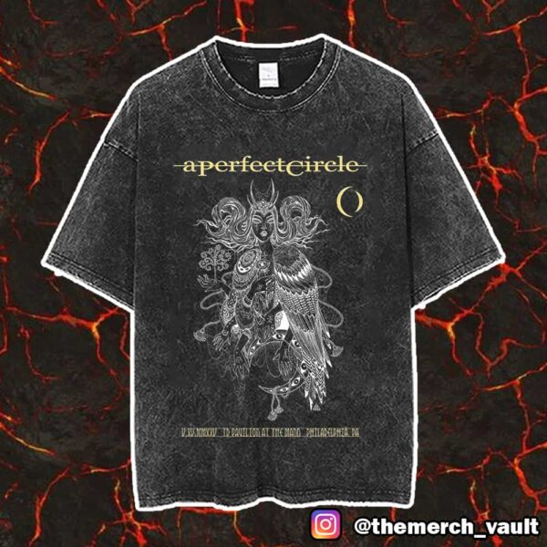 A Perfect Circle Event Poster Artwork By Anka Lavriv May 15 2025 At TD Pavilion At The Mann Center For The Performing Arts Vintage Washed Unisex T-Shirt