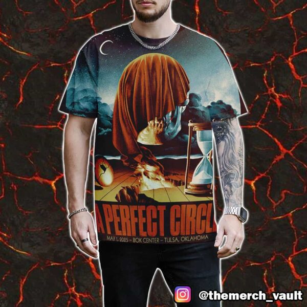 A Perfect Circle Event Poster By Haxloeffler May 1 2025 At BOK Center Tulsa Oklahoma All Over Print Graphic Tee