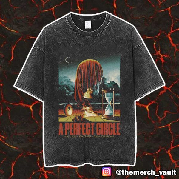 A Perfect Circle Event Poster By Haxloeffler May 1 2025 At BOK Center Tulsa Oklahoma Unisex Vintage Washed T-Shirt