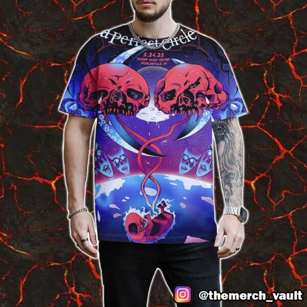 A Perfect Circle Poster Event Artwork By Ilham Nugroho May 24 2025 At Ruoff Music Center Noblesville IN All Over Print Graphic T-Shirt, Hoodie