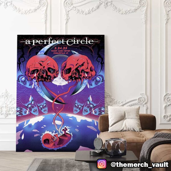 A Perfect Circle Poster Event Artwork By Ilham Nugroho May 24 2025 At Ruoff Music Center Noblesville IN Poster Canvas Home Decor