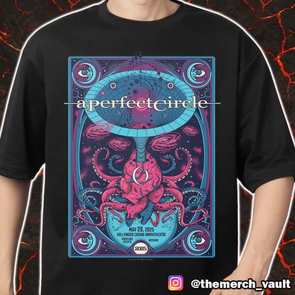 A Perfect Circle Poster Event Show Artwork By Dave Caron May 29 2025 At Hollywood Casino Amphitheatre Maryland Heights MO Merch Unisex T-Shirt