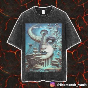 A Perfect Circle Tonight Poster Show Design Artwork By Ron Ransom May 25 2025 At Blossom Music Center Cuyahoga Falls OH Vintage Washed Unisex T-Shirt
