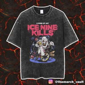 A Work Of Art Ice Nine Kills Tricycle Of Torture Half Way To Halloween 2025 Unisex Vintage Washed T-Shirt