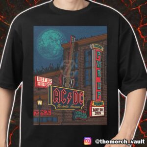 AC/DC PWR Tour North American May 20 2025 Poster Event At The Dive Bar Pop Up And Nissan Stadium Nashville Tennesee Artwork By Status Serigraph Merch Unisex T-Shirt