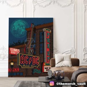 AC/DC PWR Tour North American May 20 2025 Poster Event At The Dive Bar Pop Up And Nissan Stadium Nashville Tennesee Artwork By Status Serigraph Poster Canvas Home Decor