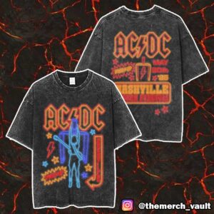 ACDC PWR Tour North American May 20 2025 Tee Event At The Dive Bar Pop Up And Nissan Stadium Nashville Tennesee Merch Unisex Two Sided Washed T Shirt
