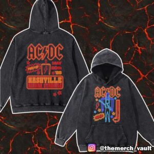 ACDC PWR Tour North American May 20 2025 Tee Event At The Dive Bar Pop Up And Nissan Stadium Nashville Tennesee Unisex Washed Hoodie