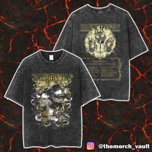Babymetal UK Europe Arena Tour 2025 Kon Kon Tee Version With Tour Dates Unisex Washed T-Shirt