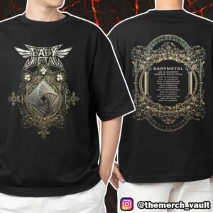 Babymetal UK Europe Arena Tour 2025 With Tour Dates Iron Trinity Tee Version Unisex T-Shirt Merchandise