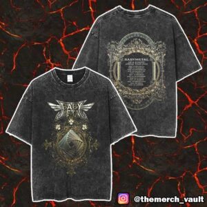 Babymetal UK Europe Arena Tour 2025 With Tour Dates Iron Trinity Tee Version Unisex Washed T-Shirt
