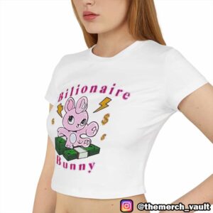 Billie Eilish Bilionaire Bunny Sexy Pink Rabbit Artwork Baby Crop Tee Shirt