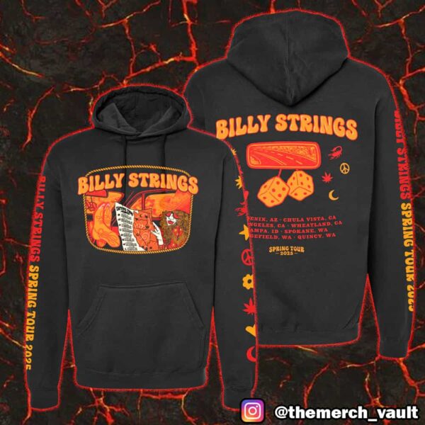 Billy Strings 2025 Spring Tour Merch Outlaw Tour Hoodie With May Dates Backprint