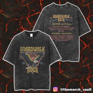 Boardwalk Rock Festival May 17-18 2025 At Ocean City MD Eagle Lineup Tee Exclusive Merch Unisex Two Sided Washed T-Shirt