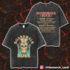 Boardwalk Rock Festival May 17-18 2025 At Ocean City MD Skull And Rose Artwork With Line Up Print On Back Merch Unisex Two Sided Washed T-Shirt