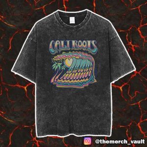 California Roots Festival 2025 Wave Color Blast Tee By Peregon Creative Unisex Vintage Washed T-Shirt