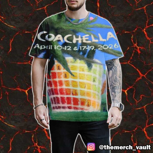 Coachella Music And Arts Festival April 10-12-17-19 2026 Poster Event All Over Print Graphic Tee