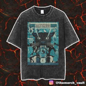 Dave Matthews Band Darth Panther Poster Artwork By Robert Lee May 4 2025 At Charlotte NC Unisex Vintage Washed T-Shirt